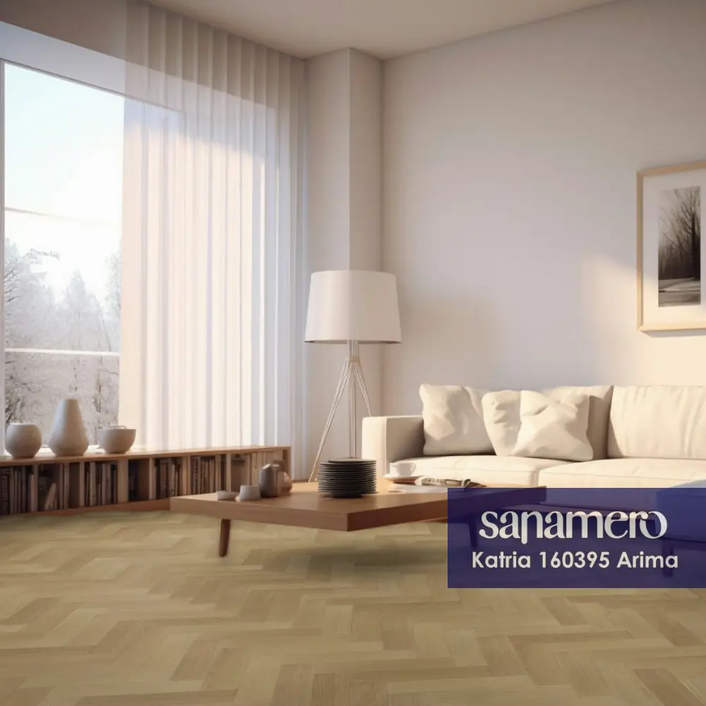 Фото SPC плитка Sanamero Katria Arima 31 класс толщина 4 мм 1.96 м², цена за упаковку Фото SPC плитка Sanamero Katria Arima 31 класс толщина 4 мм 1.96 м², цена за упаковку