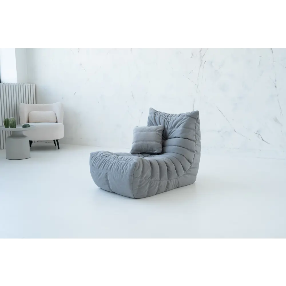 Фото Кресло CoolBag Француз slim 70x80x105 см велюр цвет серый Фото Кресло CoolBag Француз slim 70x80x105 см велюр цвет серый