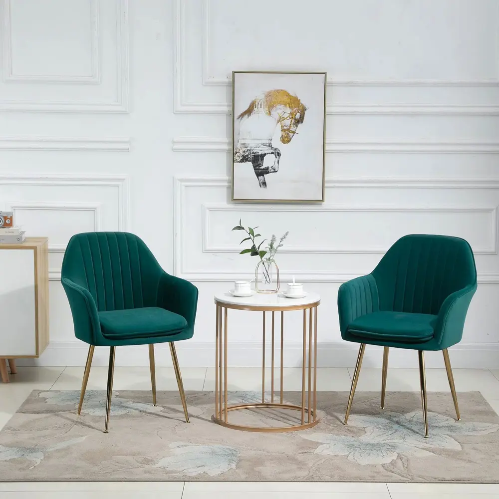 Фото 2 Набор стульев 2 шт Hesby Tranquil synchrony 59x88x56 см велюр цвет зеленый Фото 2 Набор стульев 2 шт Hesby Tranquil synchrony 59x88x56 см велюр цвет зеленый