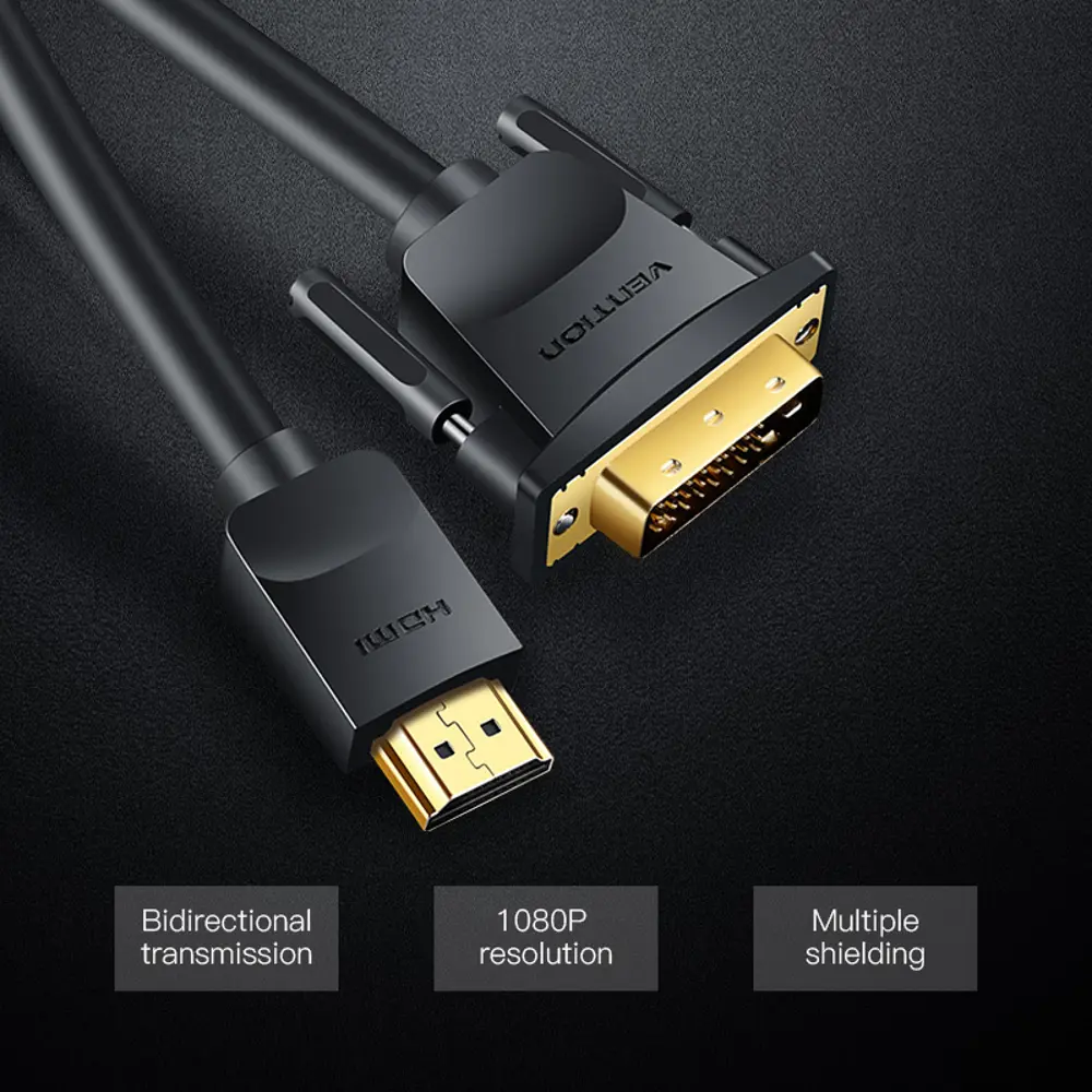 Фото Кабель Vention HDMI 19M/DVI-D Dual link 25M 3 м ABFBI Фото Кабель Vention HDMI 19M/DVI-D Dual link 25M 3 м ABFBI