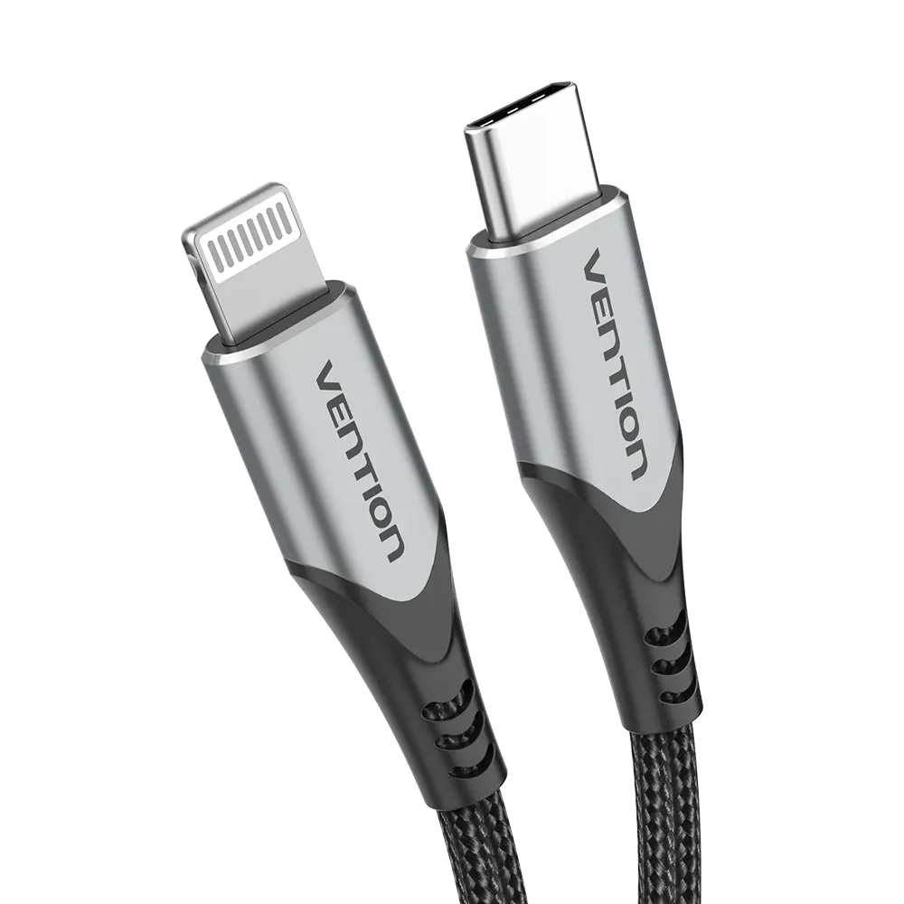 Фото 2 Кабель Vention USB 2.0 CM/Lightning 8M для iPad/iPhone 1 м серебристый TACHF Фото 2 Кабель Vention USB 2.0 CM/Lightning 8M для iPad/iPhone 1 м серебристый TACHF