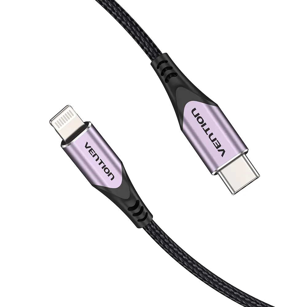 Фото Кабель Vention USB 2.0 CM/Lightning 8M для iPad/iPhone 1 м фиолетовый TACVF Фото Кабель Vention USB 2.0 CM/Lightning 8M для iPad/iPhone 1 м фиолетовый TACVF