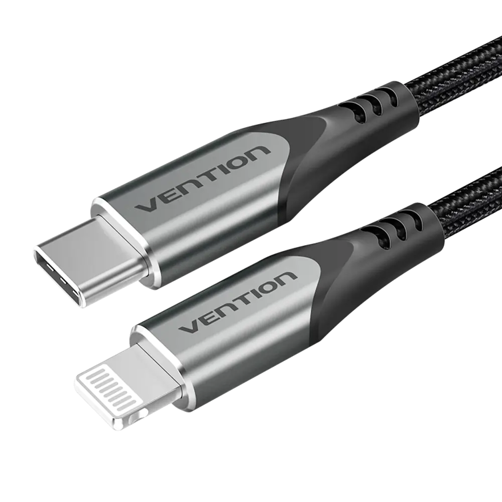 Фото 4 Кабель Vention USB 2.0 CM/Lightning 8M для iPad/iPhone 1 м серебристый TACHF Фото 4 Кабель Vention USB 2.0 CM/Lightning 8M для iPad/iPhone 1 м серебристый TACHF