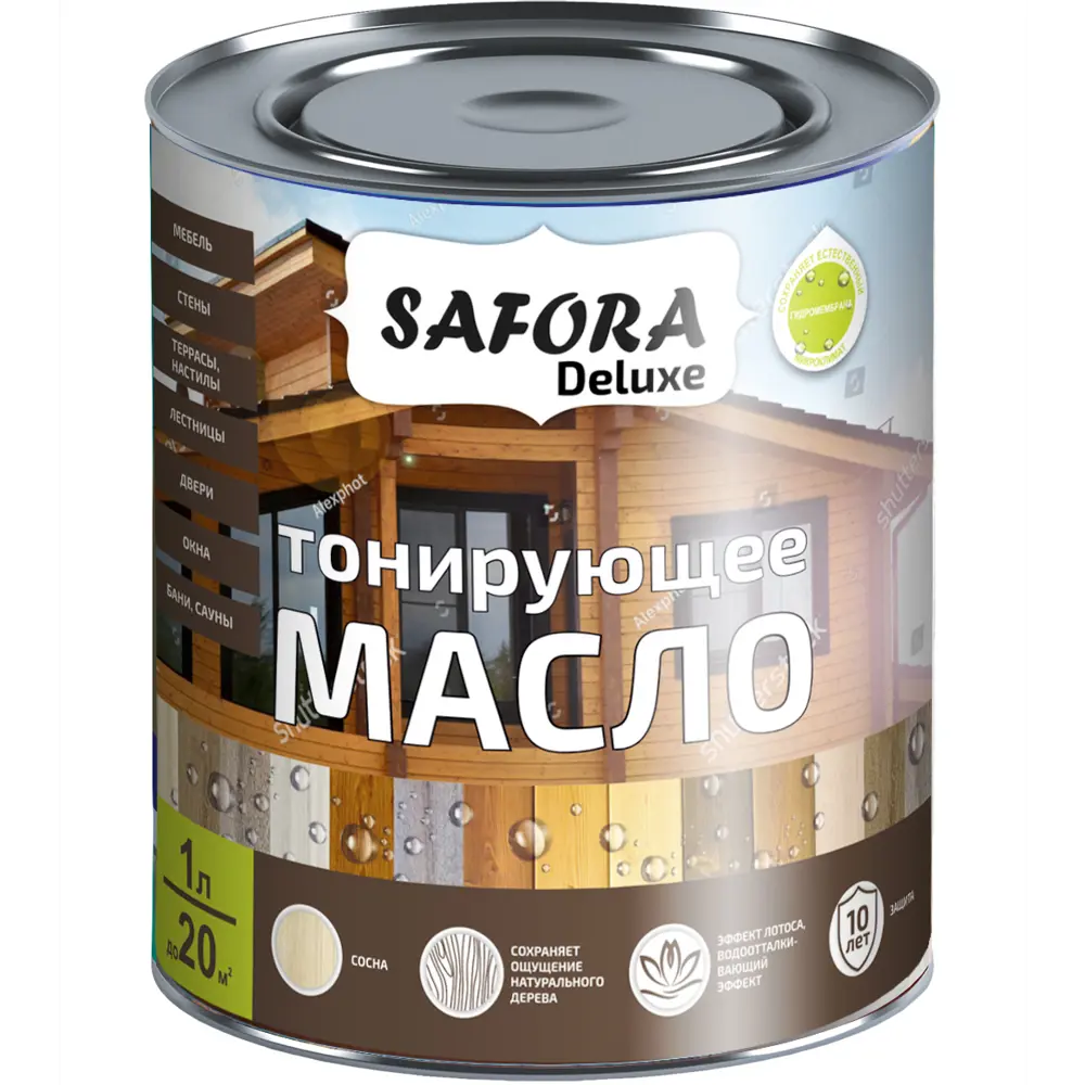 Фото 2 Масло для дерева тонирующее Safora с воском цвет береза 1 л Фото 2 Масло для дерева тонирующее Safora с воском цвет береза 1 л