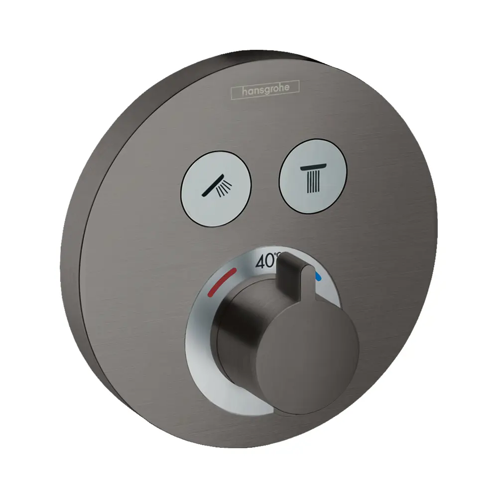 Фото Смеситель термостатический HANSGROHE HG ShowerSelect S СМ BBC цвет черный хром Фото Смеситель термостатический HANSGROHE HG ShowerSelect S СМ BBC цвет черный хром