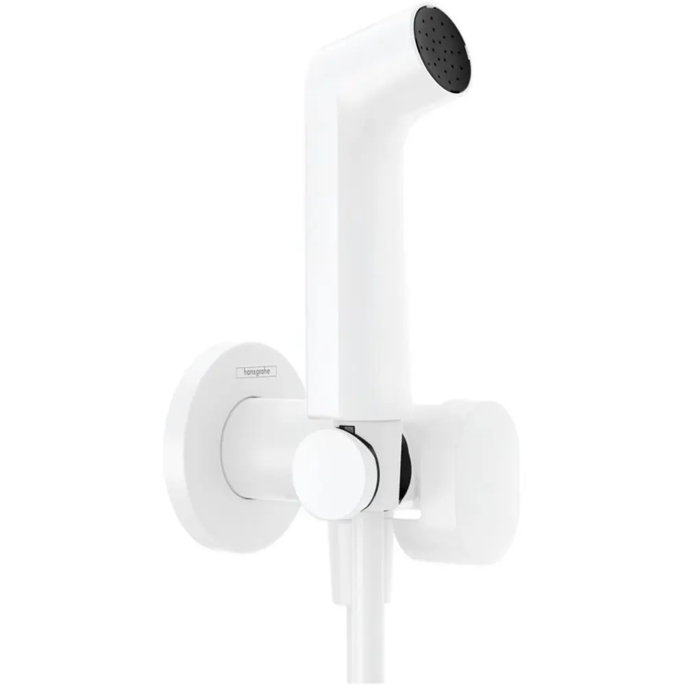 Фото Набор для гигиенического душа HANSGROHE HG 1jet S EcoSmart+ 29232700, со смесителем, с душевым держателем и шлангом 125 см цвет матовый белый Фото Набор для гигиенического душа HANSGROHE HG 1jet S EcoSmart+ 29232700, со смесителем, с душевым держателем и шлангом 125 см цвет матовый белый