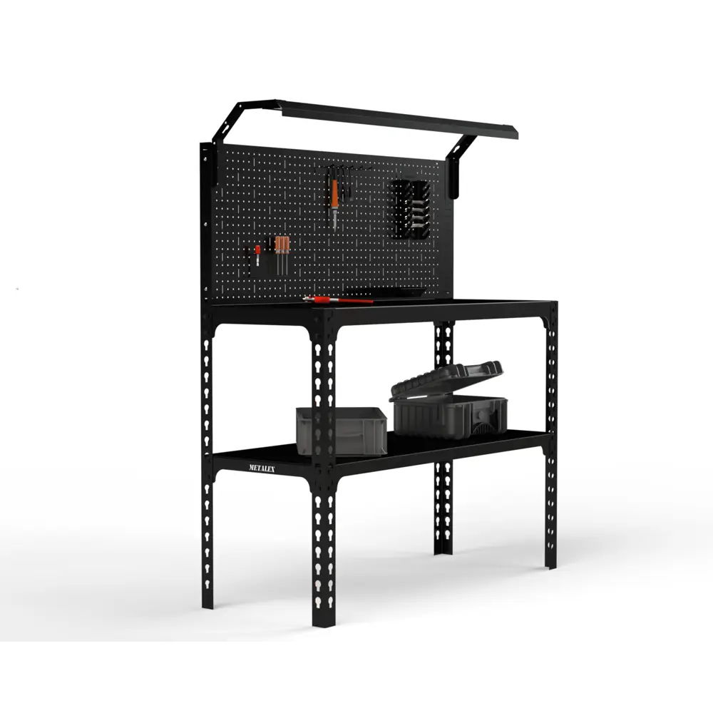 Фото 2 Стол-верстак Metalex Sun 117517 950x1600x600 мм, максимальная нагрузка до 260 кг, с комплектом освещения Фото 2 Стол-верстак Metalex Sun 117517 950x1600x600 мм, максимальная нагрузка до 260 кг, с комплектом освещения