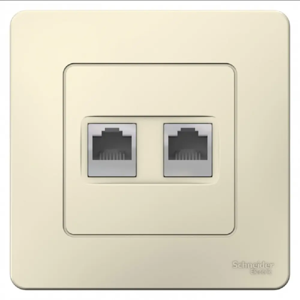 Фото Розетка компьютерная двойная встраиваемая Schneider Electric Blanca RJ45 UTP cat 5e цвет молочный Фото Розетка компьютерная двойная встраиваемая Schneider Electric Blanca RJ45 UTP cat 5e цвет молочный