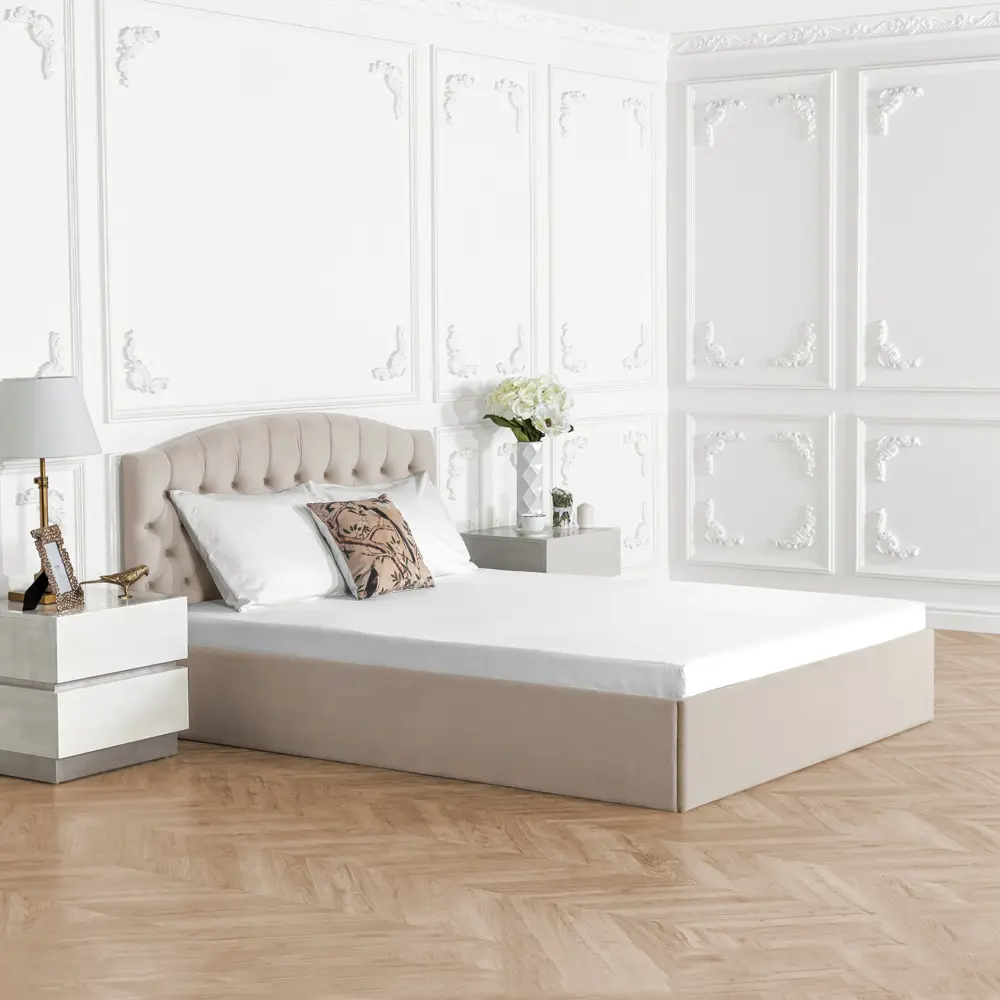 Фото 5 Кровать полутораспальная Dg-home Грация 146x101x207 см велюр цвет кремовый Фото 5 Кровать полутораспальная Dg-home Грация 146x101x207 см велюр цвет кремовый