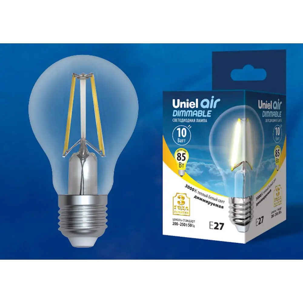 Фото Светодиодная лампочка Uniel LED-A60-10W AIR DIMMABLE UL-00005181 Фото Светодиодная лампочка Uniel LED-A60-10W AIR DIMMABLE UL-00005181
