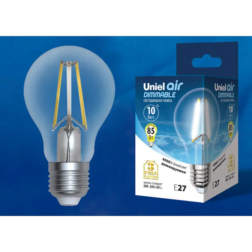 Фото Светодиодная лампочка Uniel LED-A60-10W AIR DIMMABLE UL-00005182 Фото Светодиодная лампочка Uniel LED-A60-10W AIR DIMMABLE UL-00005182
