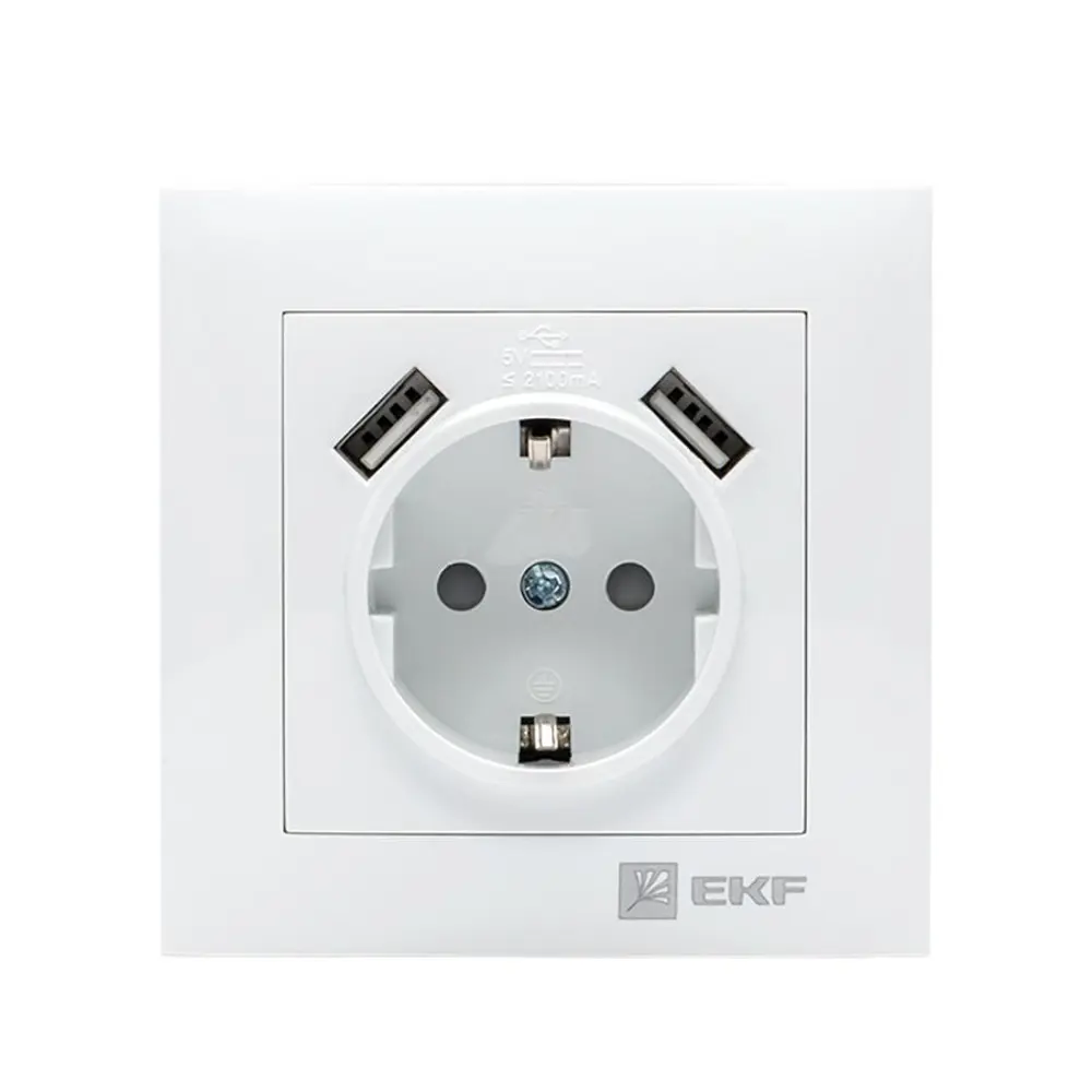 Фото Розетка встраиваемая EKF PROxima Валенсия EWR16-028-10-2USB со шторками цвет белый Фото Розетка встраиваемая EKF PROxima Валенсия EWR16-028-10-2USB со шторками цвет белый