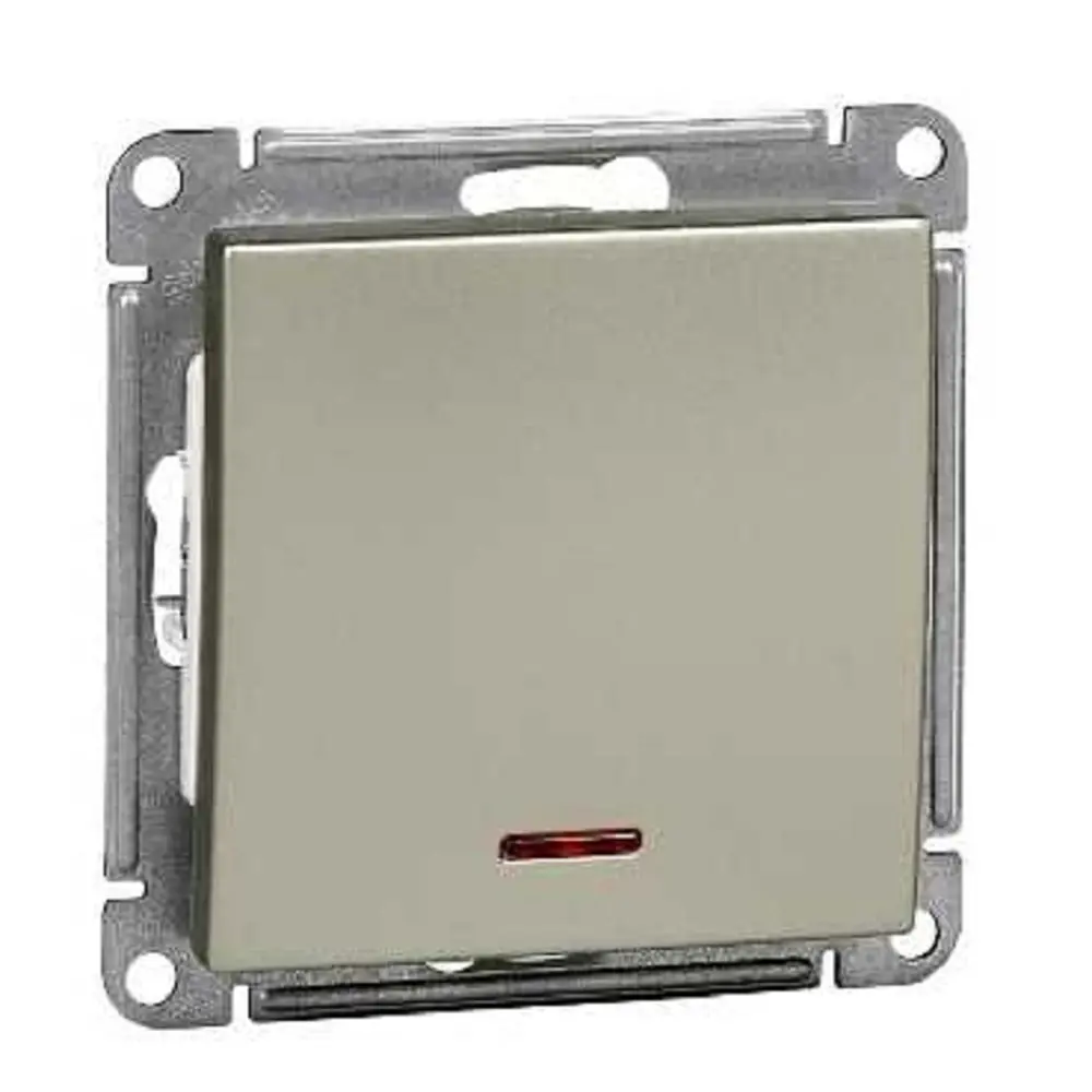 Фото Выключатель Schneider Electric W59 1 клавиша с подсветкой, цвет шампань Фото Выключатель Schneider Electric W59 1 клавиша с подсветкой, цвет шампань