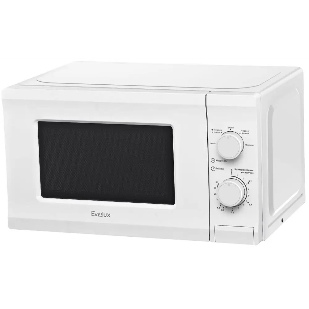 Фото 2 Отдельностоящая микроволновая печь Evelux MW 202 W 20 л 44x25.8x35.8 см цвет белый Фото 2 Отдельностоящая микроволновая печь Evelux MW 202 W 20 л 44x25.8x35.8 см цвет белый