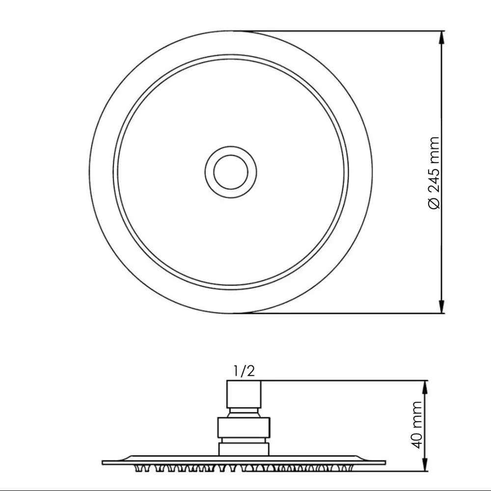 Фото 3 Лейка для верхнего душа Oute TH97H-10 D25 круг цвет черный