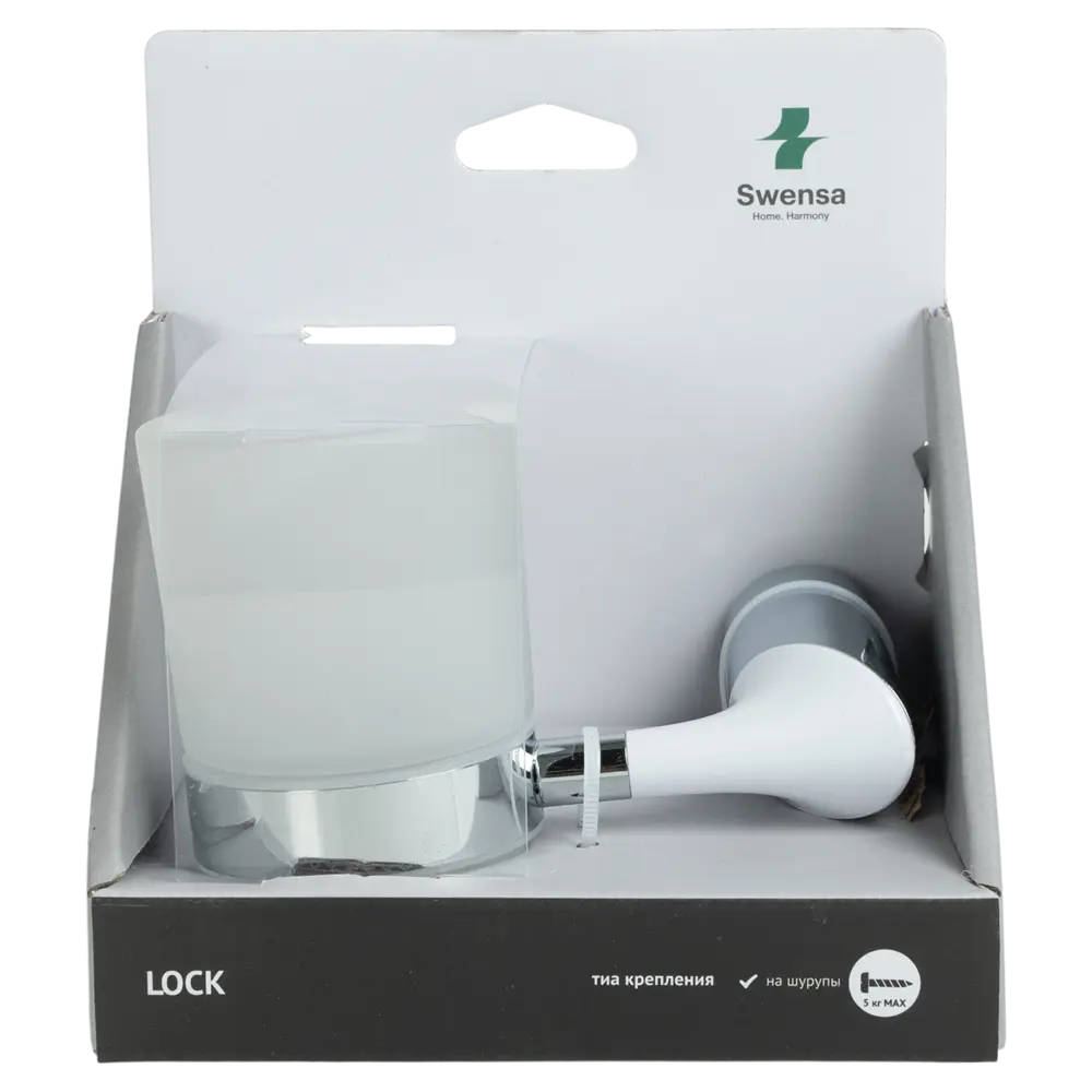Фото 3 Стакан для зубных щеток Swensa Lock SWR-6600-33-CRM подвесной стекло/металл цвет хром Фото 3 Стакан для зубных щеток Swensa Lock SWR-6600-33-CRM подвесной стекло/металл цвет хром