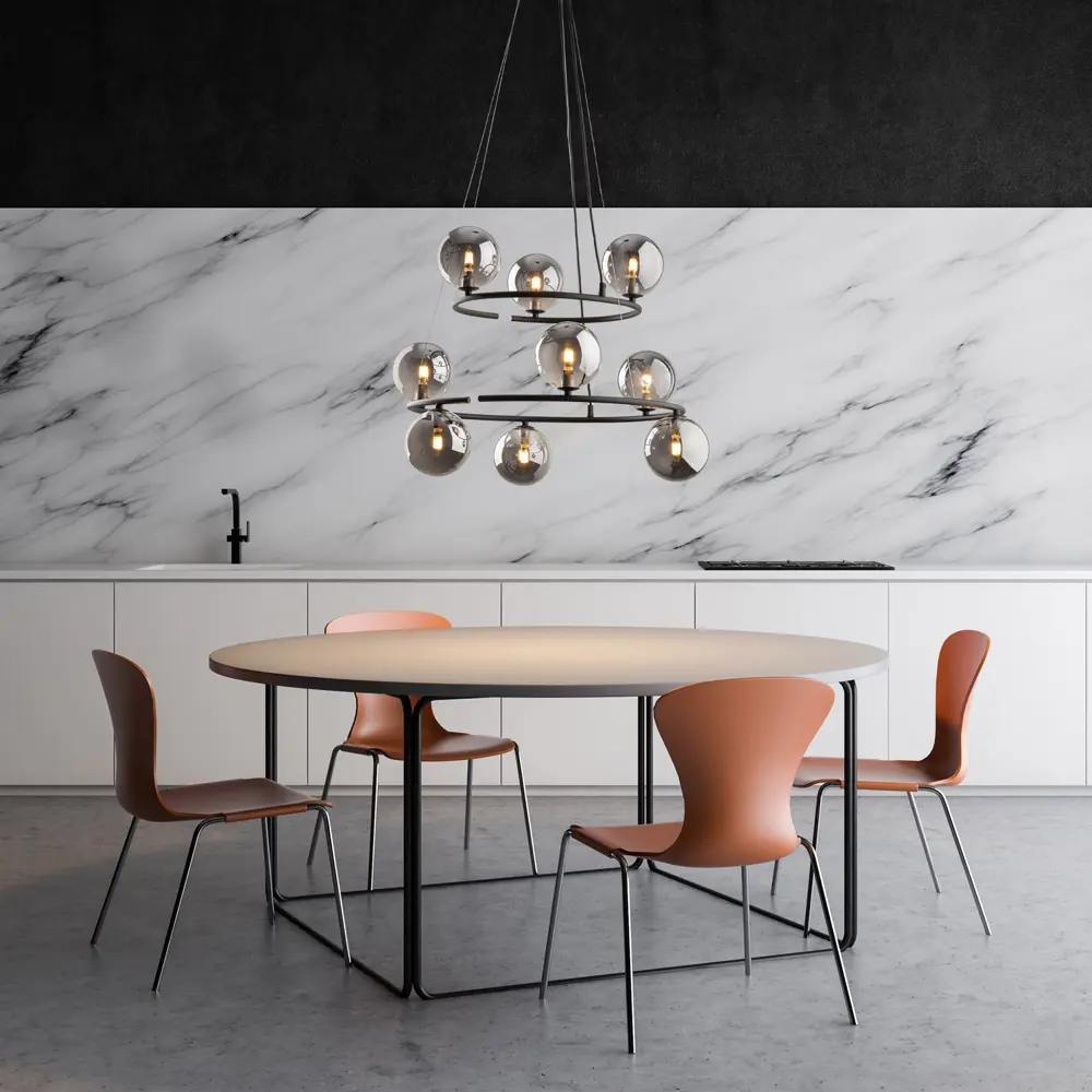 Фото 7 Светильник подвесной Tk lighting Anabelle A068410 9 ламп 11 м² цвет графит, черный Фото 7 Светильник подвесной Tk lighting Anabelle A068410 9 ламп 11 м² цвет графит, черный