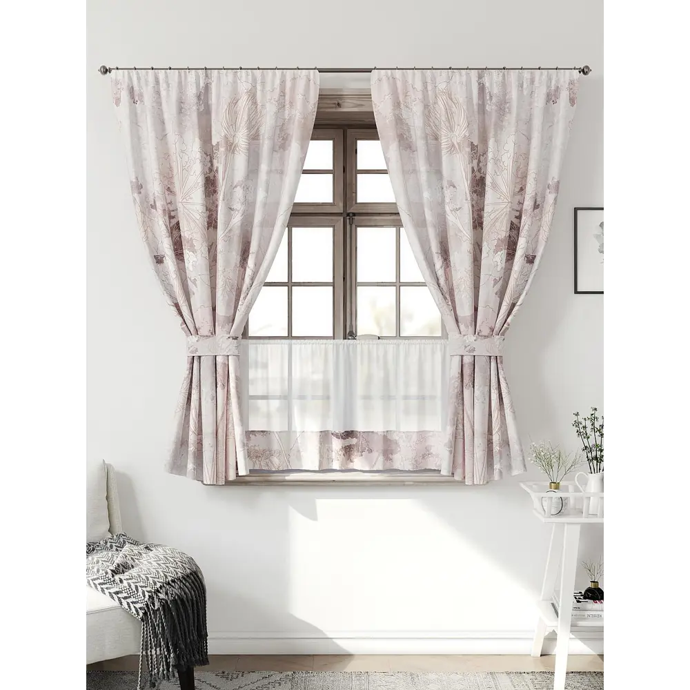 Фото Комплект штор Comfy way Иномик - 83 CW705083-160 на шторной ленте 160x150 см цвет бежевый Фото Комплект штор Comfy way Иномик - 83 CW705083-160 на шторной ленте 160x150 см цвет бежевый