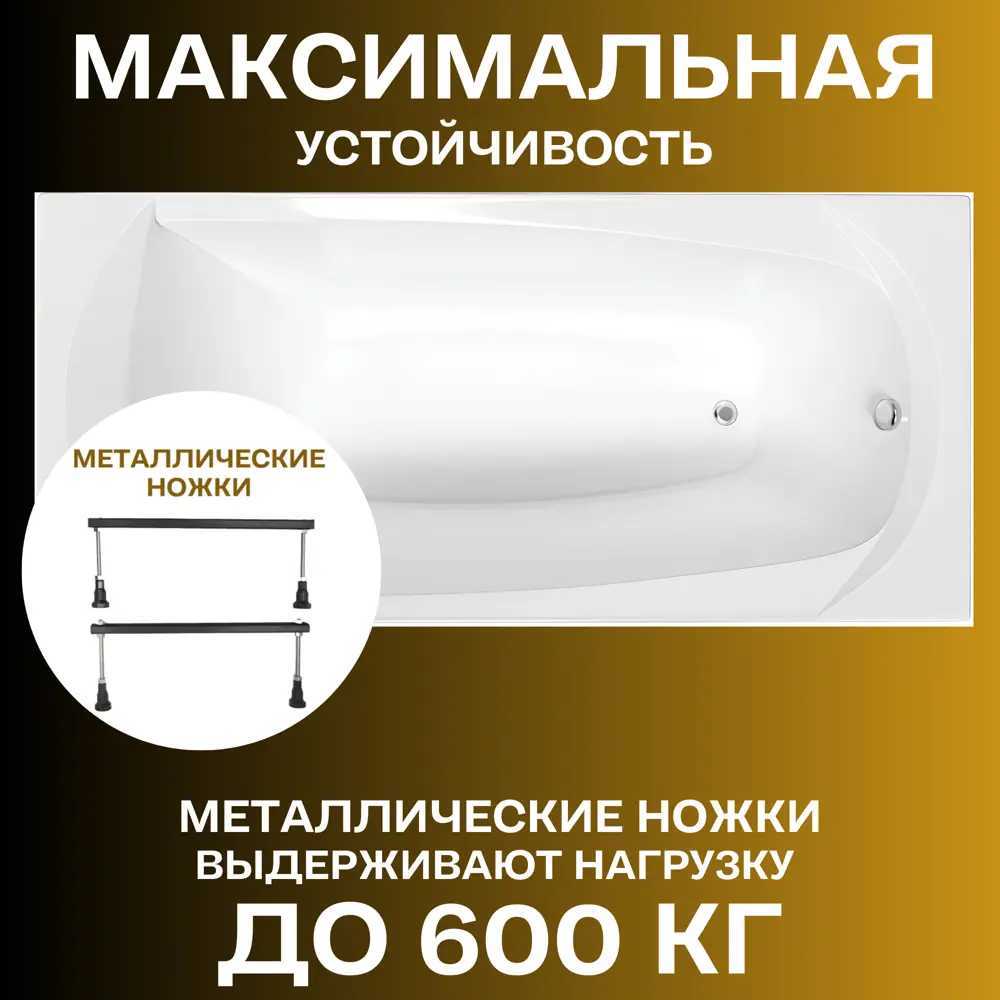 Фото 3 Прямоугольная ванна 1marka ELEGANCE 01эл16570кс1_nvsb акрил 165x70см Фото 3 Прямоугольная ванна 1marka ELEGANCE 01эл16570кс1_nvsb акрил 165x70см