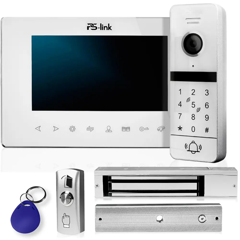 Фото Комплект Wi Fi видеодомофона Ps-link KIT-7427WW-28 7" цвет белый Фото Комплект Wi Fi видеодомофона Ps-link KIT-7427WW-28 7" цвет белый