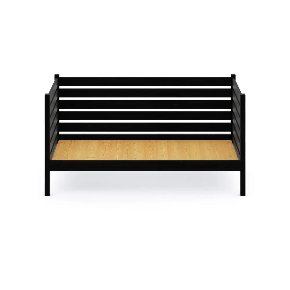 Фото Тахта Solarius сплошное основание и высокими бортиками 110x101x200 см сосна цвет черный