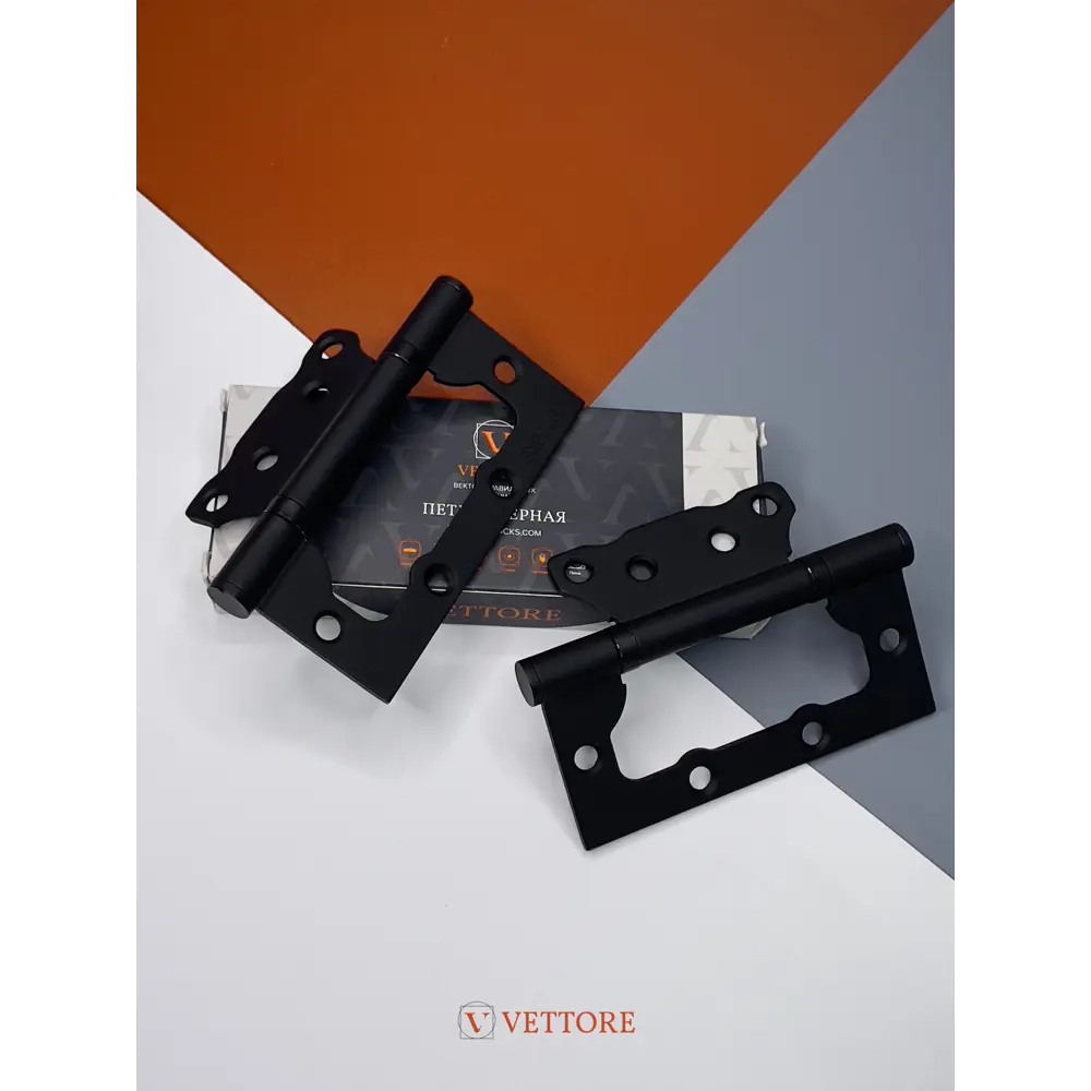 Фото 4 Петля бабочка универсальная Vettore FLUSH 100×75×2.5mm MBP чёрный матовый 4 пары Фото 4 Петля бабочка универсальная Vettore FLUSH 100×75×2.5mm MBP чёрный матовый 4 пары