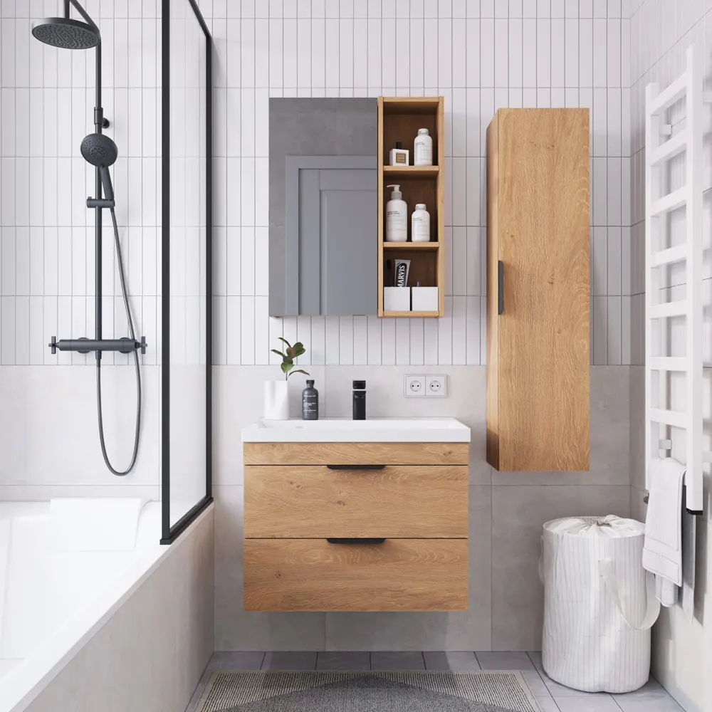 Фото Тумба под раковину подвесная Итана Alta 70 689x443x520 под раковину Clarissa 70 дуб корбридж натуральный Фото Тумба под раковину подвесная Итана Alta 70 689x443x520 под раковину Clarissa 70 дуб корбридж натуральный