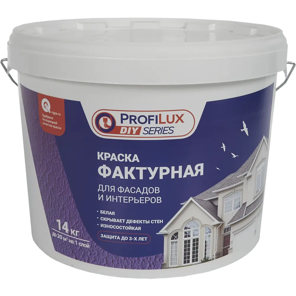 Фото 2 Краска фактурная Profilux матовая цвет белый 14 кг Фото 2 Краска фактурная Profilux матовая цвет белый 14 кг