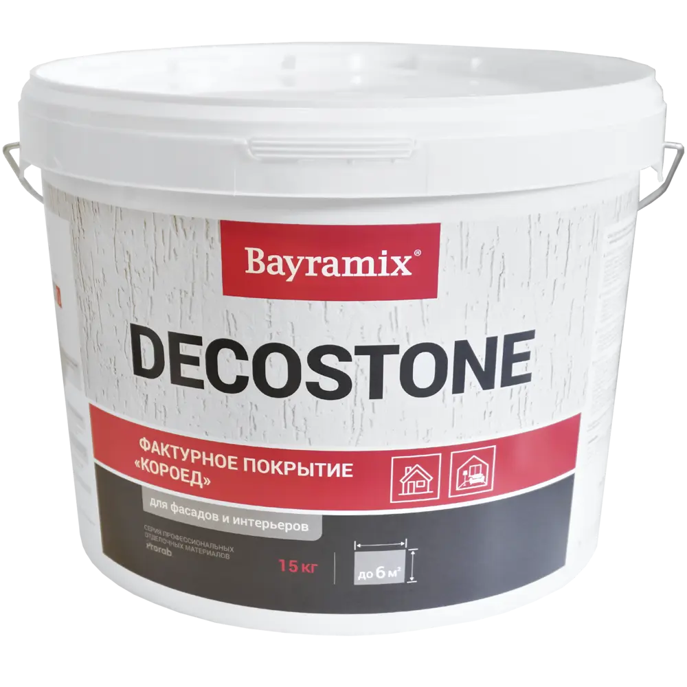 Фото 2 Покрытие декоративное фактурное Bayramix Decostone мелкая 15 кг цвет белый Фото 2 Покрытие декоративное фактурное Bayramix Decostone мелкая 15 кг цвет белый
