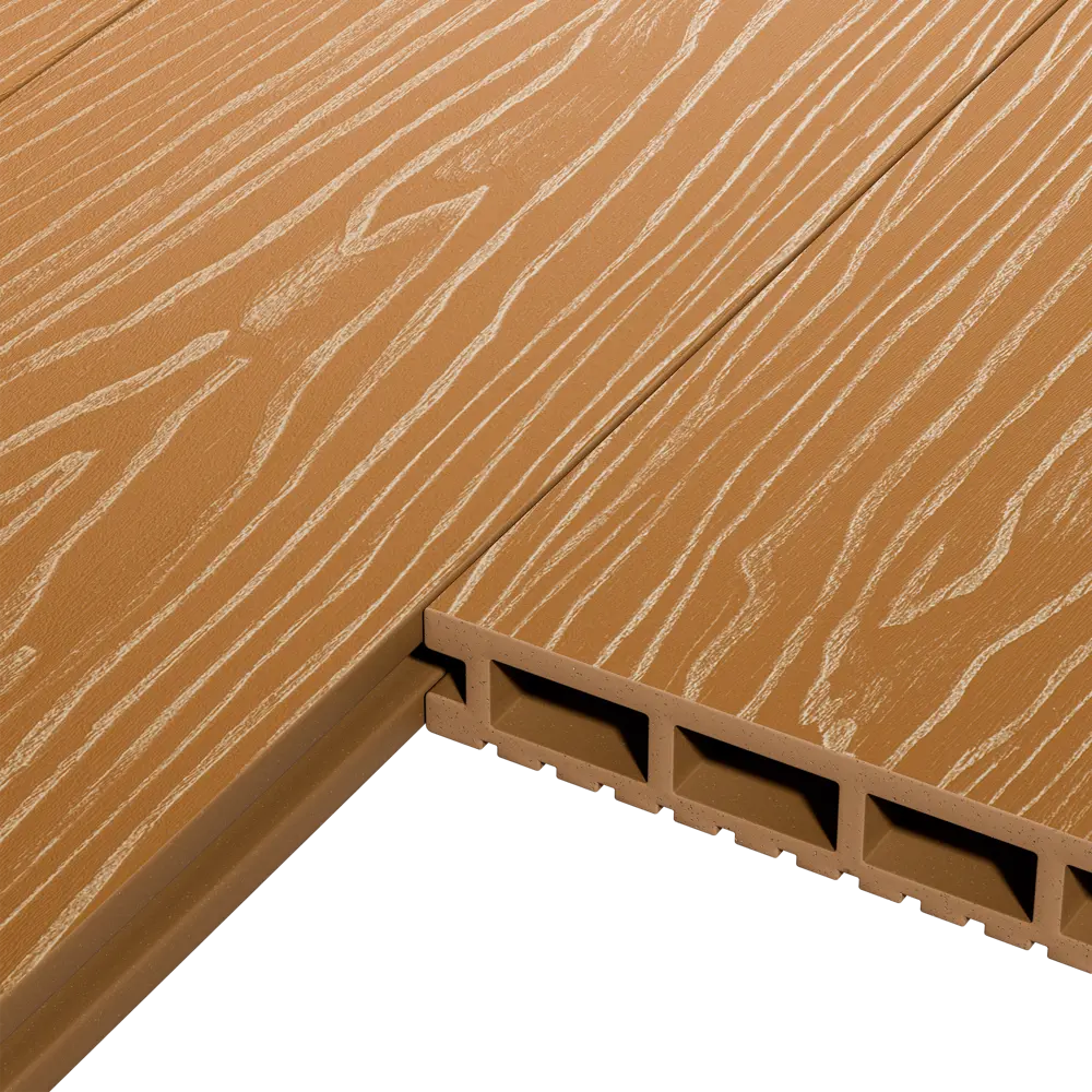 Фото 3 Террасная доска ДПК Decking цвет Медовый клен 3000x150x24 мм двусторонняя вельвет/структура дерева 0.45 м² Фото 3 Террасная доска ДПК Decking цвет Медовый клен 3000x150x24 мм двусторонняя вельвет/структура дерева 0.45 м²