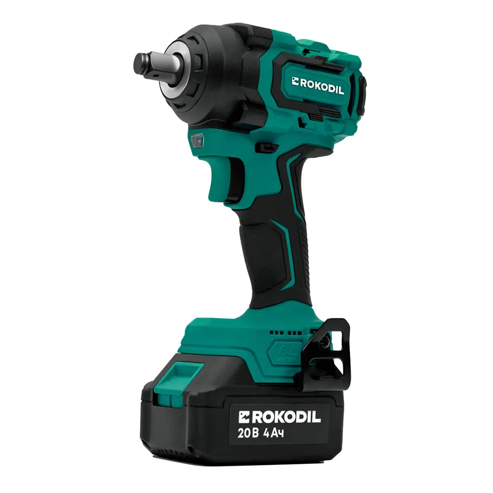 Фото Гайковерт аккумуляторный бесщеточный Rokodil Titan Pro 1050005, 20 В Li-Ion 2x4 Ач, 550 Нм Фото Гайковерт аккумуляторный бесщеточный Rokodil Titan Pro 1050005, 20 В Li-Ion 2x4 Ач, 550 Нм