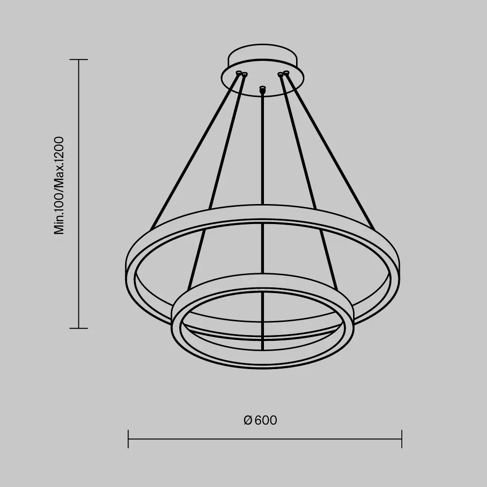 Фото 10 Светильник подвесной светодиодный Maytoni Rim Mod058pl-l55bk 25 м² регулируемый белый свет цвет черный Фото 10 Светильник подвесной светодиодный Maytoni Rim Mod058pl-l55bk 25 м² регулируемый белый свет цвет черный