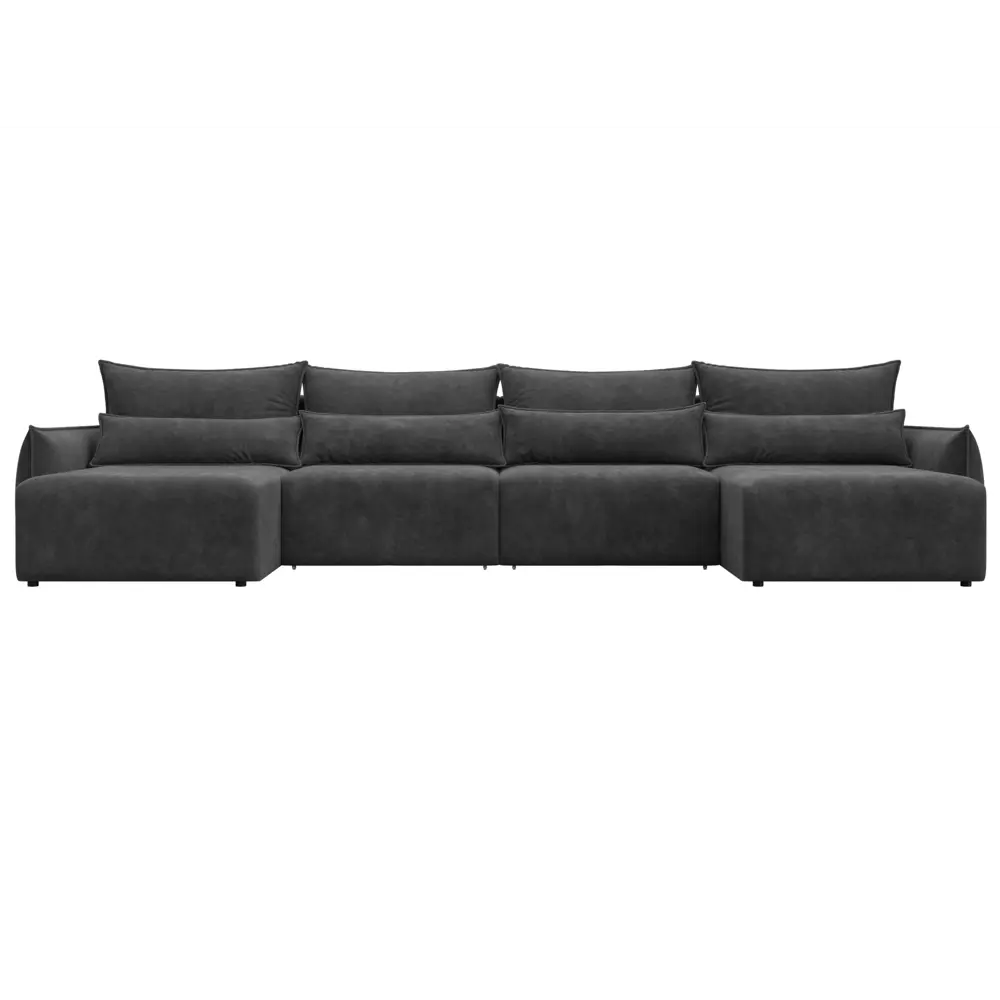 Фото 2 Диван П-образный Лига-051 НПБ Лонг Лига диванов 128735 420x96x160 см велюр цвет brut 16 темно-серый