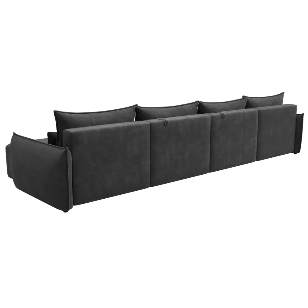 Фото 5 Диван П-образный Лига-051 НПБ Лонг Лига диванов 128735 420x96x160 см велюр цвет brut 16 темно-серый