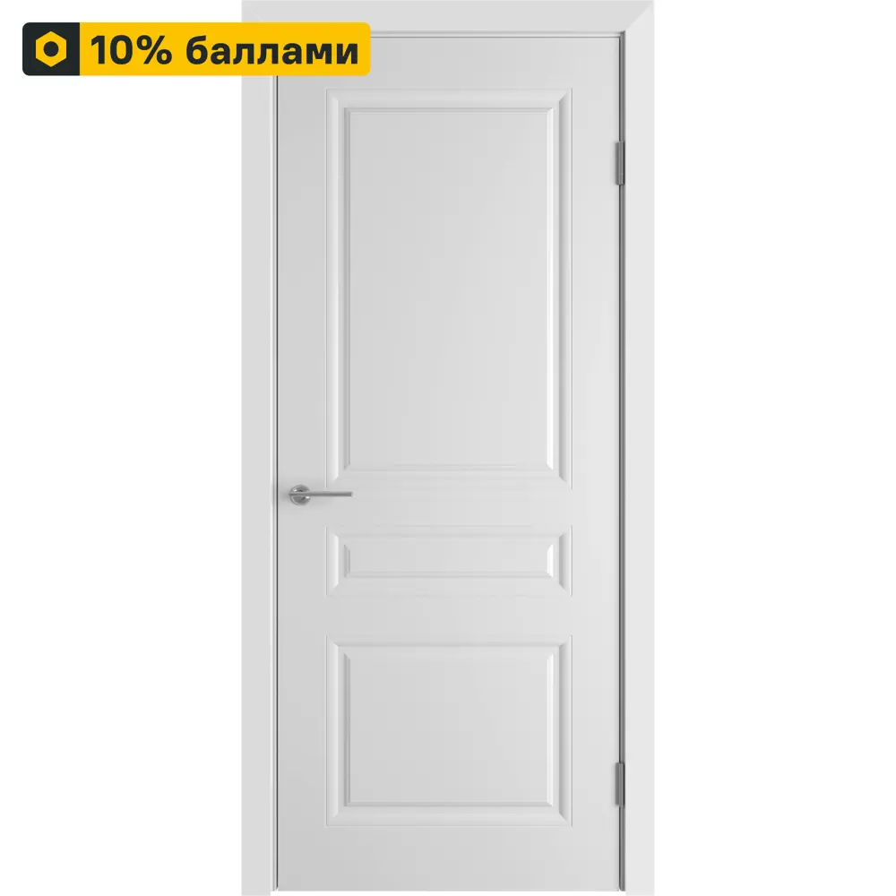 Фото Дверь межкомнатная глухая Стелла 60x200 см эмаль белый с замком и петлями Фото Дверь межкомнатная глухая Стелла 60x200 см эмаль белый с замком и петлями