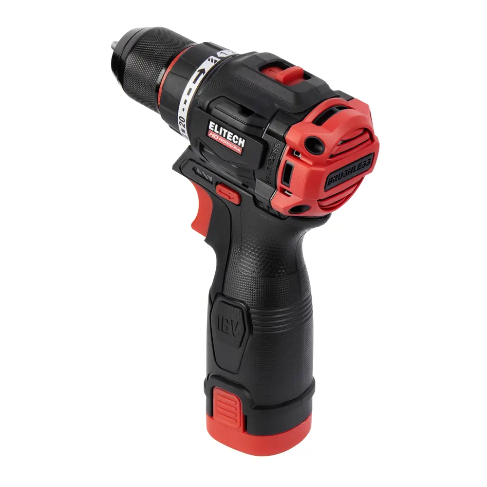 Фото 6 Дрель-шуруповерт аккумуляторная бесщеточная Elitech HD CD 16L2, 16 В Li-ion 2x2 Ач Фото 6 Дрель-шуруповерт аккумуляторная бесщеточная Elitech HD CD 16L2, 16 В Li-ion 2x2 Ач