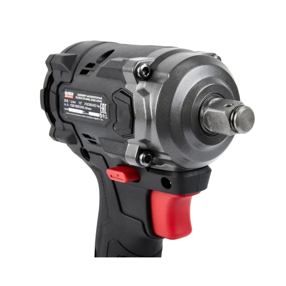 Фото 5 Гайковерт аккумуляторный Elitech HD CW 2004SL, 20 В Li-Ion 2x2 Ач, 450 Нм Фото 5 Гайковерт аккумуляторный Elitech HD CW 2004SL, 20 В Li-Ion 2x2 Ач, 450 Нм