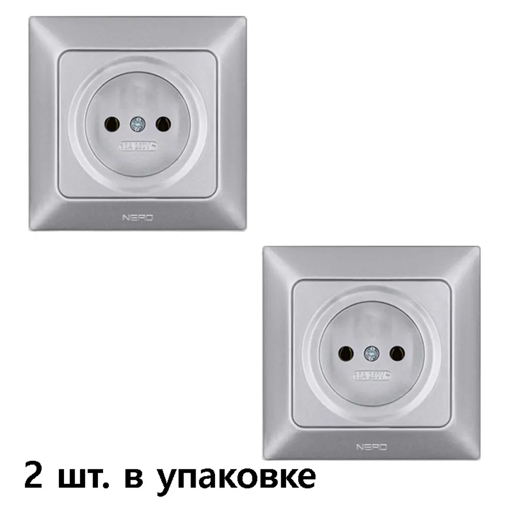 Фото Розетка встраиваемая Ne-ad Aras 93-122-02-P цвет серебро Фото Розетка встраиваемая Ne-ad Aras 93-122-02-P цвет серебро