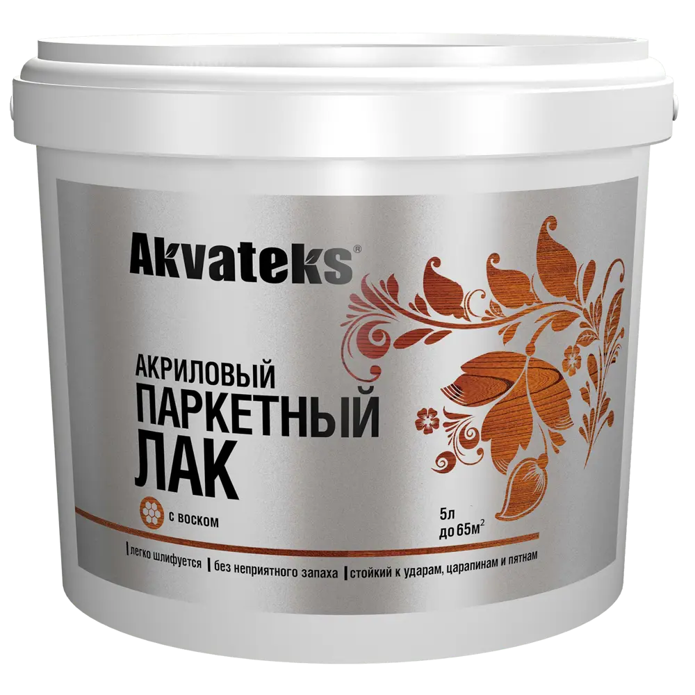 Фото 2 Лак паркетный Akvateks акриловый глянцевый бесцветный 5 л Фото 2 Лак паркетный Akvateks акриловый глянцевый бесцветный 5 л