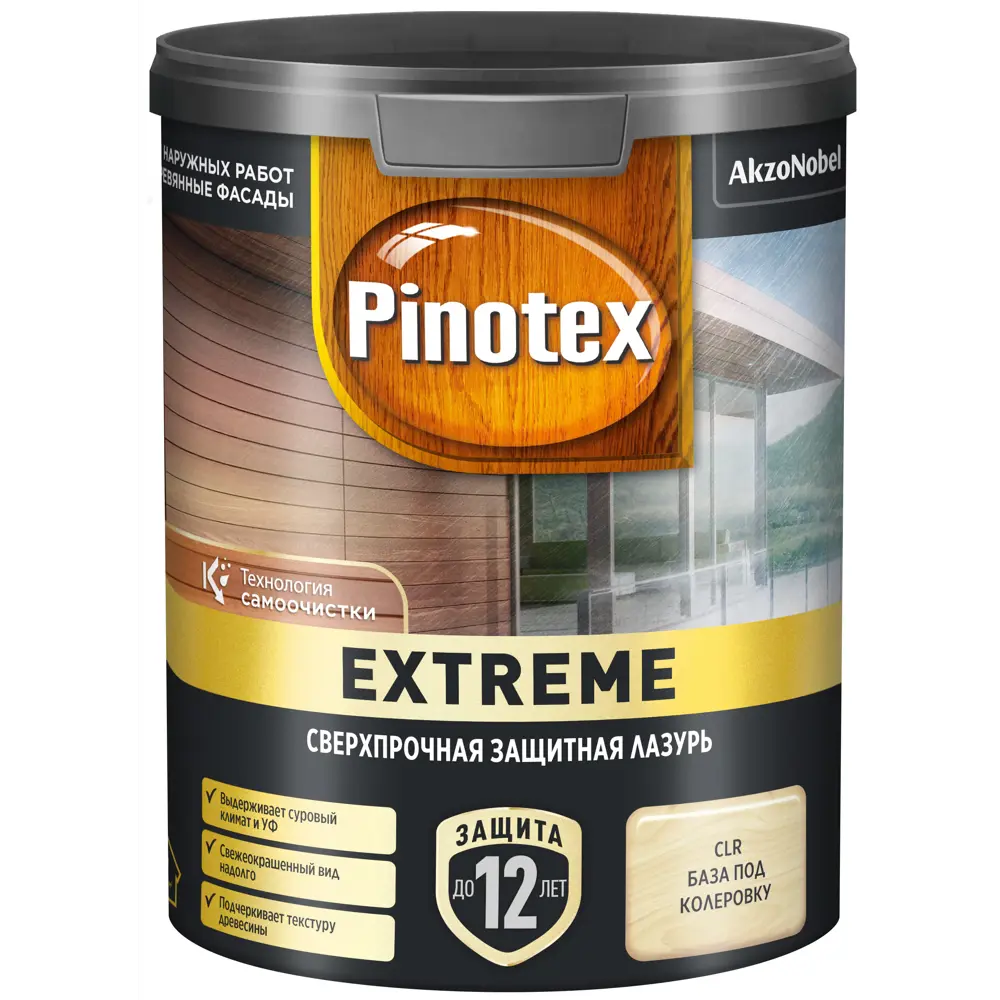 Фото 2 Лазурь для дерева Pinotex Extreme полуматовая бежевый 0.9 л Фото 2 Лазурь для дерева Pinotex Extreme полуматовая бежевый 0.9 л