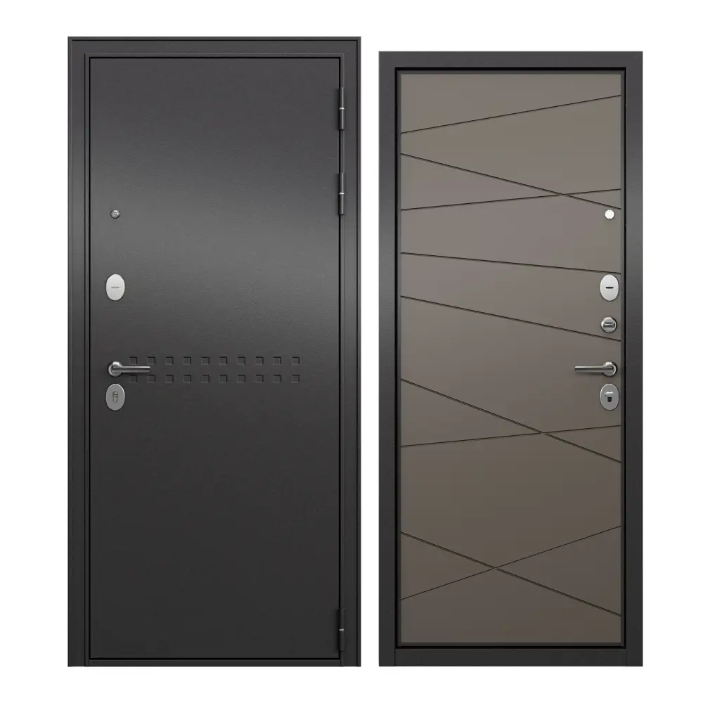 Фото 2 Входная дверь Unicorn Loft правый 205x96см антрацит букле/эмаль капучино Фото 2 Входная дверь Unicorn Loft правый 205x96см антрацит букле/эмаль капучино