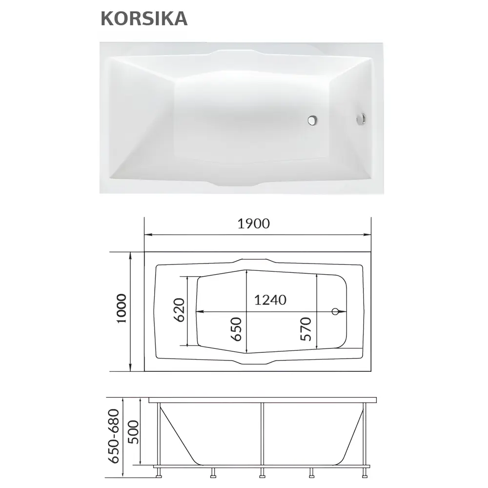 Фото 7 Прямоугольная ванна 1marka KORSIKA 01кр1910кп_nvsb акрил 190x100см Фото 7 Прямоугольная ванна 1marka KORSIKA 01кр1910кп_nvsb акрил 190x100см