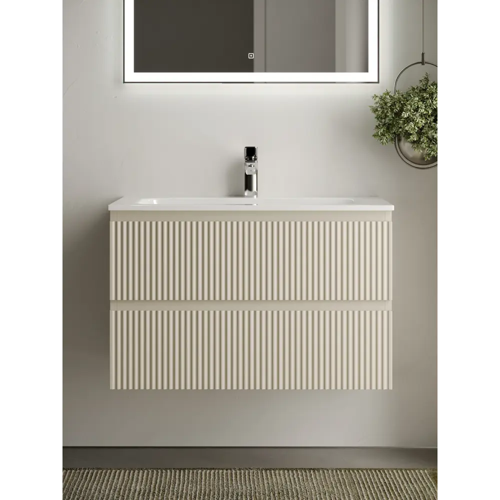 Фото 6 Тумба под раковину Sancos Snob R Beige Soft SNR80CE подвесная 79см цвет бежевый