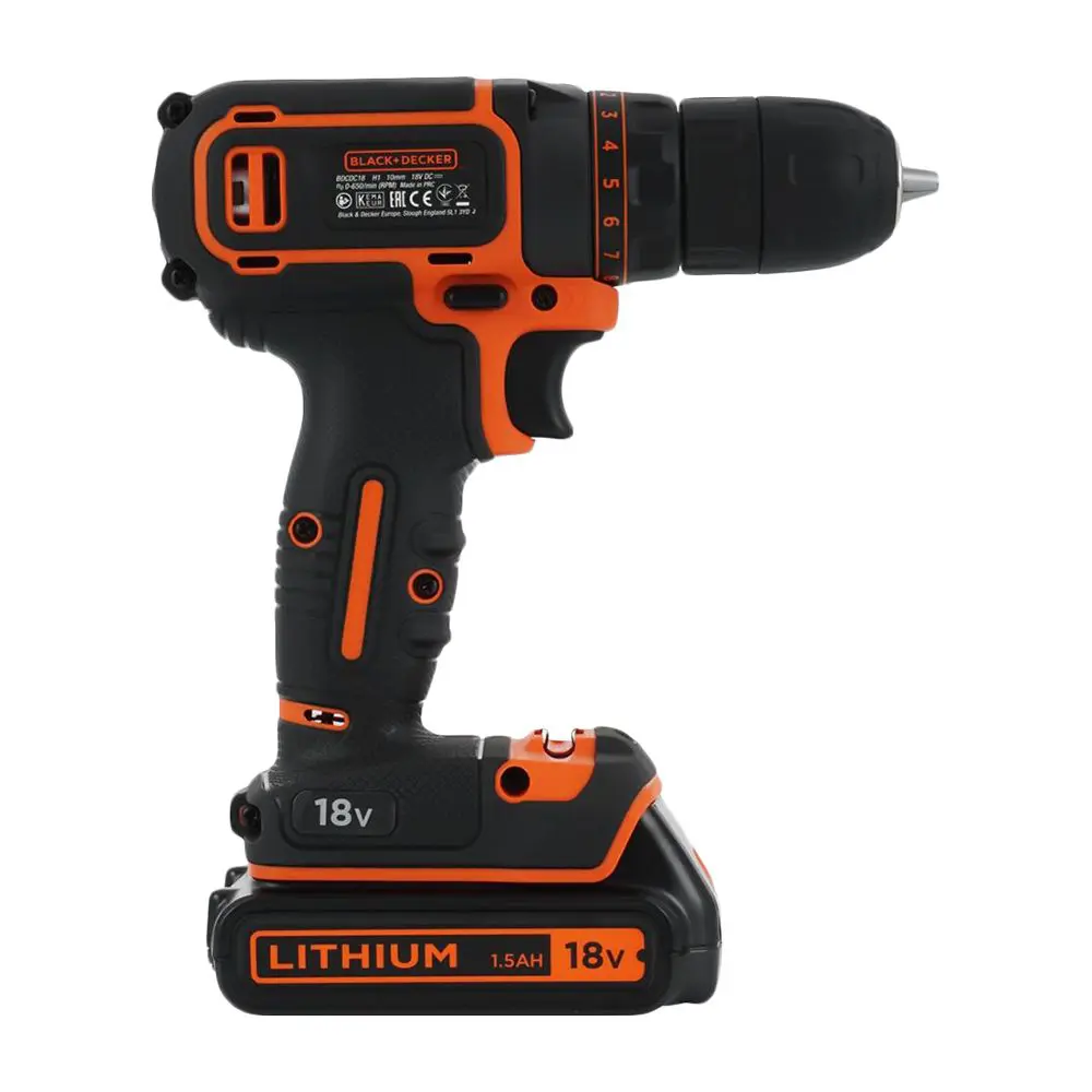 Фото 3 Дрель-шуруповерт аккумуляторная BLACK+DECKER ASD18K-QW 18 В, 1.5 А·ч, Li-Ion, 2 АКБ Фото 3 Дрель-шуруповерт аккумуляторная BLACK+DECKER ASD18K-QW 18 В, 1.5 А·ч, Li-Ion, 2 АКБ
