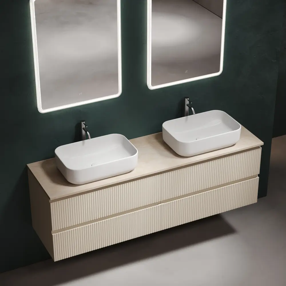 Фото 7 Столешница в ванную Sancos TT160A2X 160x46см Керамика цвет бежевый Фото 7 Столешница в ванную Sancos TT160A2X 160x46см Керамика цвет бежевый
