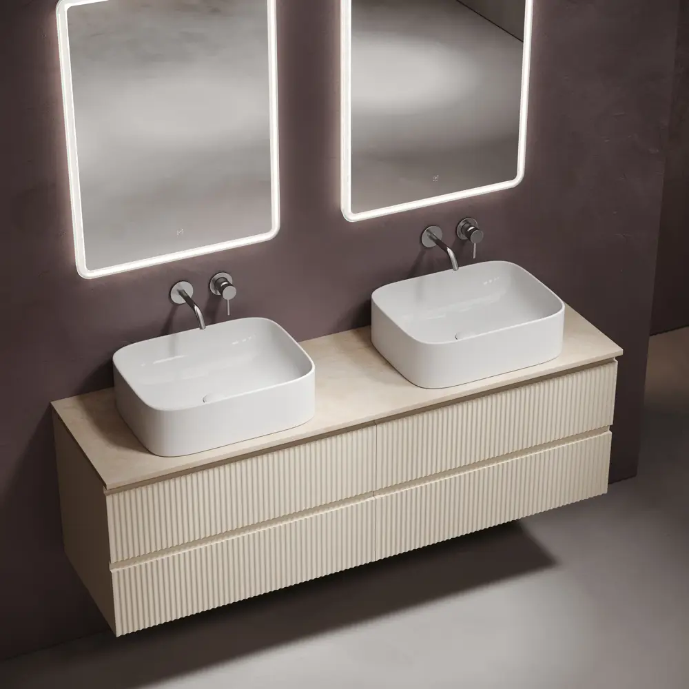Фото 6 Столешница в ванную Sancos TT160A2X 160x46см Керамика цвет бежевый Фото 6 Столешница в ванную Sancos TT160A2X 160x46см Керамика цвет бежевый