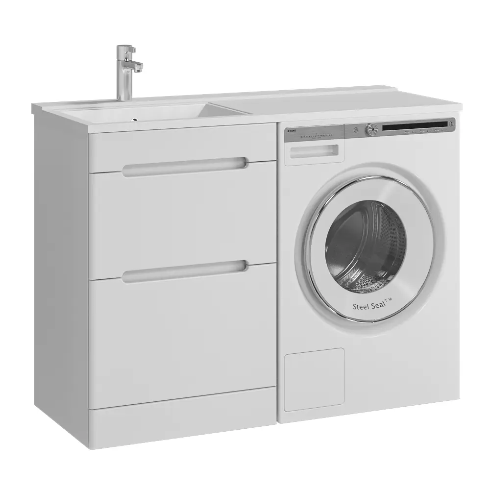 Фото 3 Тумба с раковиной RUVANN DUET 50 раковина Персона 110 левая в ванную напольная цвет белый Фото 3 Тумба с раковиной RUVANN DUET 50 раковина Персона 110 левая в ванную напольная цвет белый