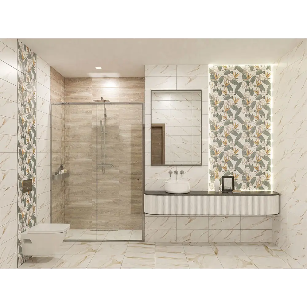 Фото 2 Керамическая плитка Azori CalacattaIvori Forma 50.5x20.1 см цвет зеленый Фото 2 Керамическая плитка Azori CalacattaIvori Forma 50.5x20.1 см цвет зеленый
