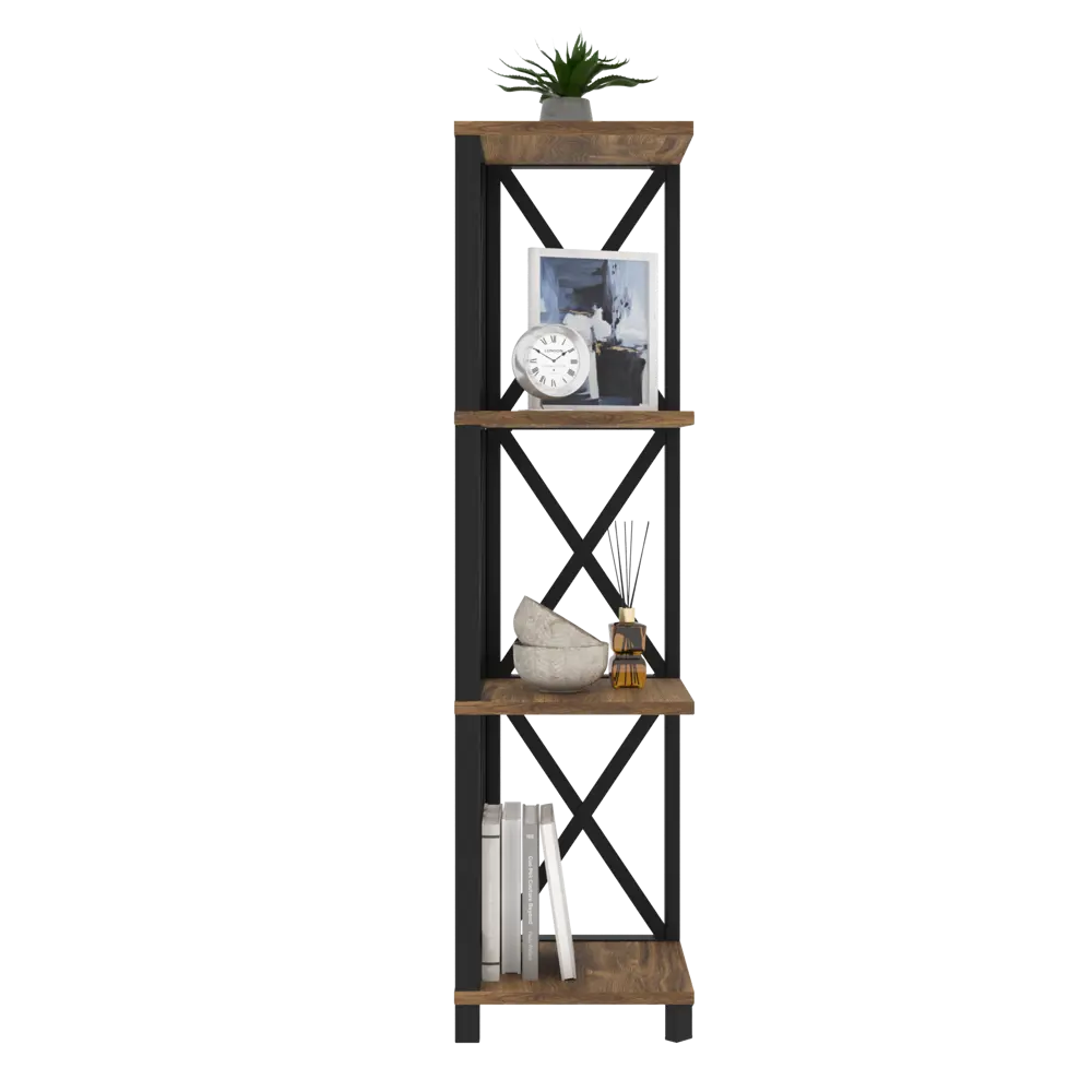 Фото 2 Стеллаж с полками Make mebel 29x112x29 см нагрузка до 20 кг металл цвет коричневый Фото 2 Стеллаж с полками Make mebel 29x112x29 см нагрузка до 20 кг металл цвет коричневый