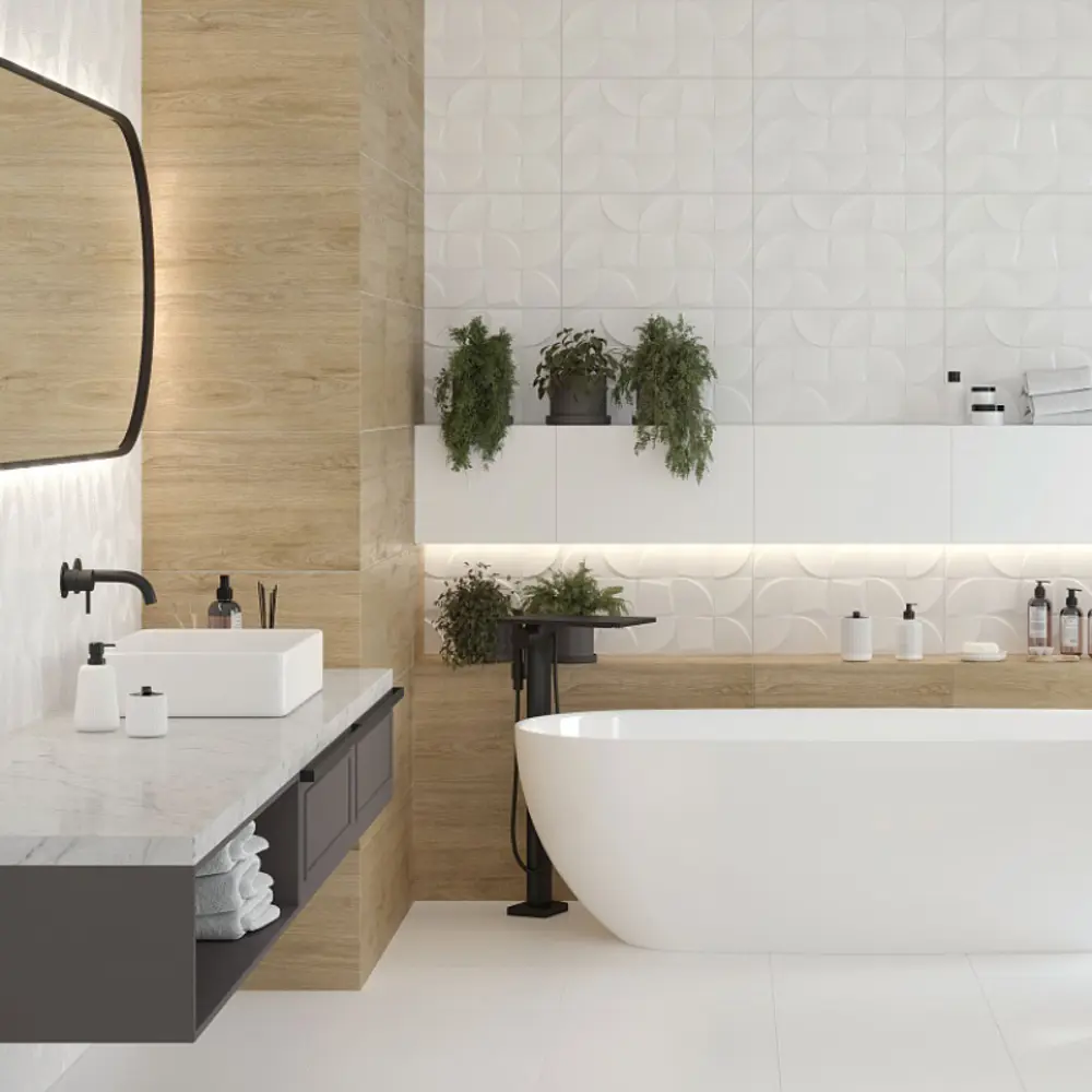 Фото 3 Керамическая плитка Gracia ceramica 30x50_gloss 10100001403 30x50см 1.2 м² цвет белый с 3д эффектом, цена за упаковку Фото 3 Керамическая плитка Gracia ceramica 30x50_gloss 10100001403 30x50см 1.2 м² цвет белый с 3д эффектом, цена за упаковку